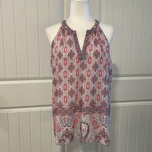 Willi Smith Geometric Print V-Neck Sleeveless Top